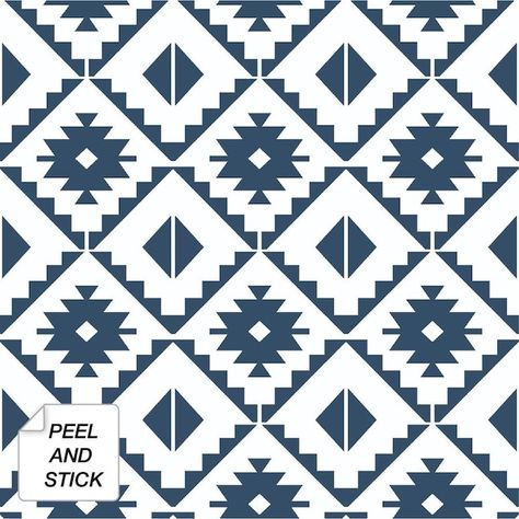 Southwest Tile, Southwest Wallpaper, Tile Peel And Stick Wallpaper, Bohemian Tiles, Tile Peel And Stick, Wallpaper Stairs, Tile Wallpaper, Wallpaper Rolls, Peel And Stick Tile