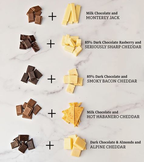 Jams And Cheese Pairings, Chocolate Cheese Board, Cheddar Cheese Pairings, Cheese Meat And Fruit Pairings, Chocolate And Cheese Charcuterie Board, Cheese Tasting Display, Meat And Cheese Combinations, Coffee And Cheese, Chocolate And Cheese Pairing