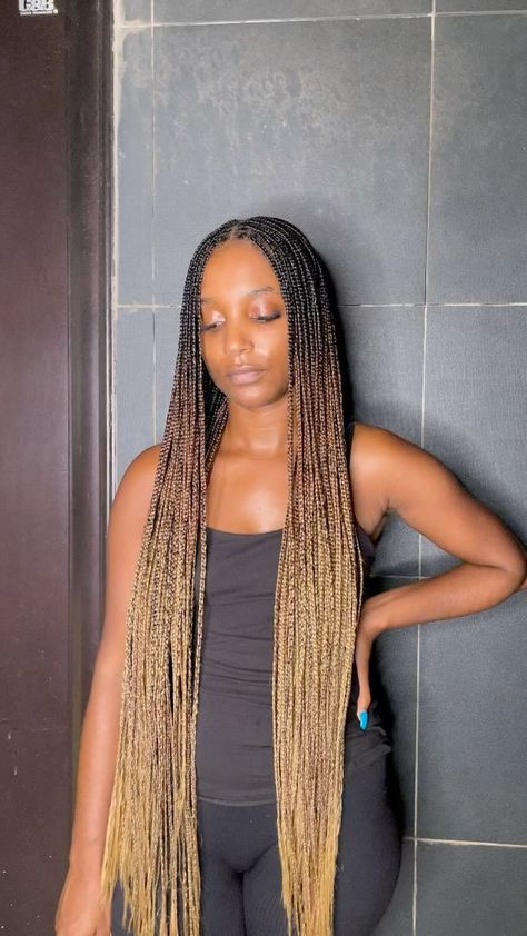 Ombré Knotless, Knotless Box Braids Ombre, Blonde Ombré Knotless Braids, Brown And Blonde Ombre Knotless Braids, Blonde Ombré Box Braids, Blonde Ombré Braids, Knotless Braids Ombre, Ombre Blonde Knotless Braids, Ombré Knotless Braids With Curls