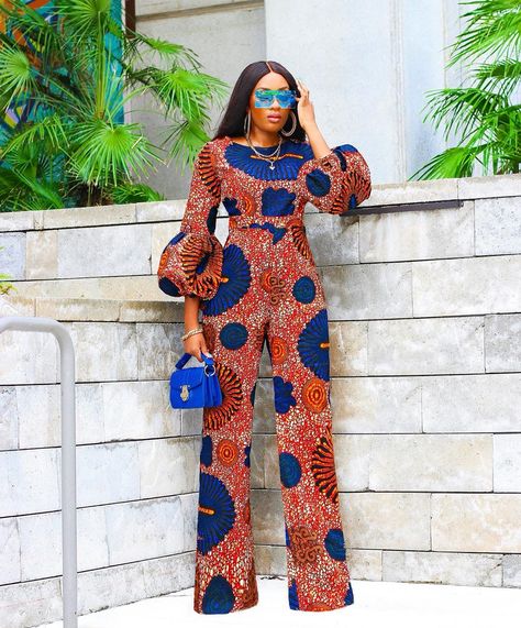 395 Likes, 35 Comments - ANGEL INEH🇳🇬 (@angel_ineh) on Instagram: “This is me pretending it is sunny with my shades on, while it just finished raining 😭Oh well, the…” Ankara Jumpsuits For Women, Ankara Jumpsuit Styles, Jumpsuit Ankara, African Jumpsuit, Ankara Pants, African Print Jumpsuit, Ankara Jumpsuit, Beautiful Jumpsuits, Ankara Gown Styles