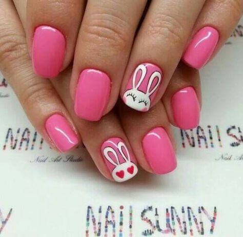 Easter Nails For Kids, Kids Easter Nails, Nail Deisgn, Easter Acrylic Nails, Lisa Nails, Mail Color, Easter Nail Art Designs, Bee Nails, Nail Art For Kids