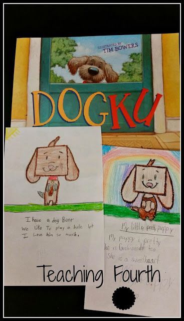 Doggie Haiku Poems. For an easy and fun haiku activity, read Dogku by Andrew Clements. Then have students write their own doggie haiku poems and illustrate. Poetry Activities For Kids, Haiku Poem, Haiku Poetry, Poetry Activities, Haiku Poems, 3rd Grade Writing, Poetry Unit, 2nd Grade Writing, Poetry For Kids