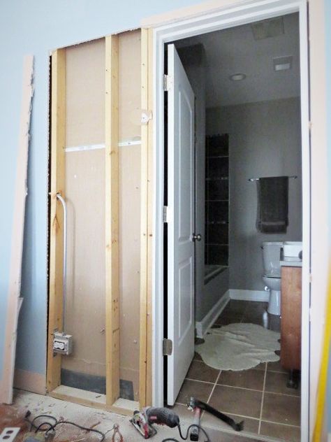 How to Destroy Your Fears: Install a Pocket Door | Hometalk Pocket Doors Diy, Diy Pocket Door, Pocket Doors Bathroom, Pocket Door Installation, Diy Doors, Door Diy, Door Bathroom, Swinging Doors, Pocket Door