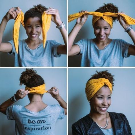 Hair Scarf Tutorial, Hair Wrap Scarf, Hair Scarf Styles, Penteado Cabelo Curto, Hair Wraps, Bandana Hairstyles, Afro Hairstyles, Gorgeous Hair, Headband Hairstyles