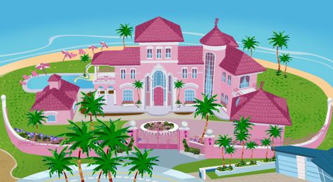 Dream house Barbie Mansion Layout, Victorian Style Mansion, Barbie Mansion, Dream House Layout, Roblox Hacks, Barbie Aesthetic, Sims Houses, Barbie Dreamhouse, Pink Victorian