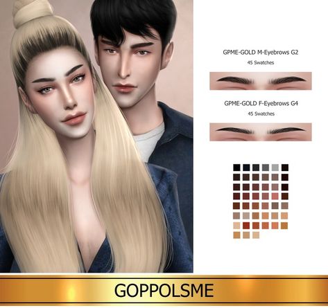 Goppolsme Eyebrows, Goppolsme Sims 4, Korean Hair Color Ash, Korean Hair Color Ombre, Korean Hair Color Brown, Gold Eyebrows, Korean Hair Dye, Korean Medium Hair, Clare Siobhan