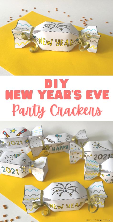 New Year’s Eve Birthday Party For Kids, New Year Crafts For Kids 2024, School Age New Years Activities, New Years Kids Crafts Activities, New Year’s Activities, Celebrating New Years With Kids, New Years Day Crafts, Easy New Year Crafts For Kids, New Year Craft Ideas For Kids