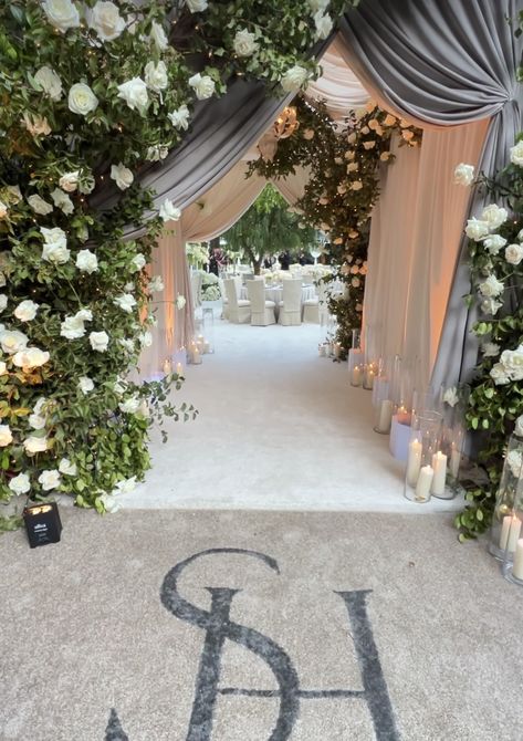 Wedding Reception Entrance Decor, Reception Entrance Decor, Wedding Entrance Table, Weddings 2025, Preston Bailey Wedding, Tent Weddings, Wedding Entry, Luxe Wedding Decor, Greek Garden