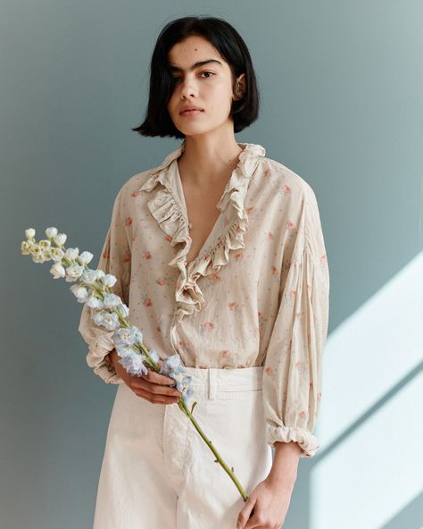 CARAMEL London (@caramellondon) • Instagram photos and videos Frill Blouse, Ruffled Collar, Skirt And Blouse, Summer Inspiration, Summer Staples, Romper Dress, Rose Bouquet, Classic Blue, A Skirt