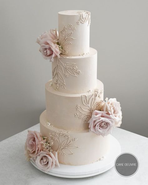 Marble Wedding Cake With Flowers, Wedding Cake Designs Elegant, Blush Wedding Cakes, 4 Tier Wedding Cake, Pretty Wedding Cakes, Luxury Cake, Simple Cake Designs, Romantic Wedding Cake, Wedding Cake Decorations