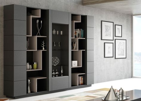 Modern Cabinetry Living Room, Dark Walnut Table, Crockery Display, Burnt Terracotta, Ikea Tv Stand, Living Room Units, Ikea Tv, Living Room Storage Cabinet, Modern Wall Units