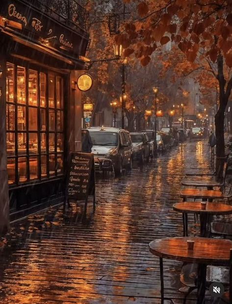 Rain 🌧️ & Coffee ☕ | A raining Autumn night 🍁☔️🍁☔️ | Facebook Rainy Autumn Aesthetic, Raining Autumn, Rainy Fall Aesthetic, Rainy Vibes, Rain Coffee, Rain And Coffee, Rainy Autumn, Rainy Fall, Autumn Night