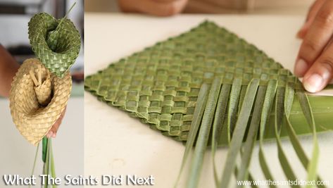 How To Make A Flax Flower – A Step By Step Guide Maori Weaving, Flax Designs, Palm Leaf Art, Flax Weaving, Hawaiian Crafts, Finger Weaving, Basket Weaving Diy, Flax Flowers, Maori Patterns