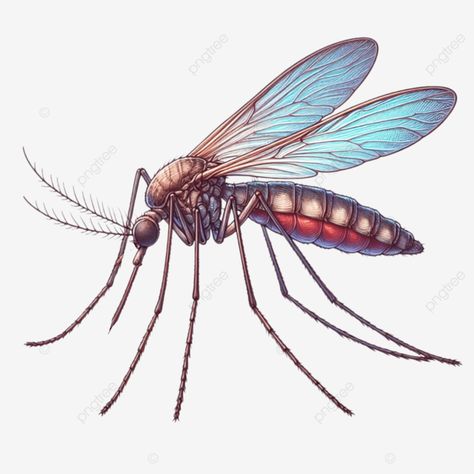 realistic cartoon illustration of a mosquito Mosquito Drawing Realistic, Mosquito Clipart, Mosquito Tattoo, Mosquito Illustration, Mosquito Art, Cute Mosquito, Mosquito Drawing, Insect Character, Cartoon Mosquito