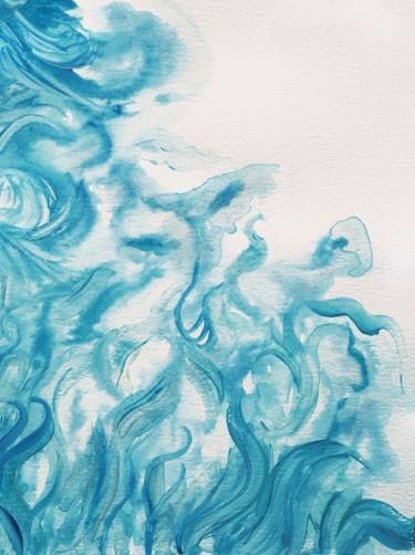 Watermusic Watercolour Waves, Sea Abstract Painting, Ocean Texture, Watercolor Wave, Water Abstract, Watercolor Water, Abstract Watercolor Art, Wave Painting, Watercolor Painting Techniques