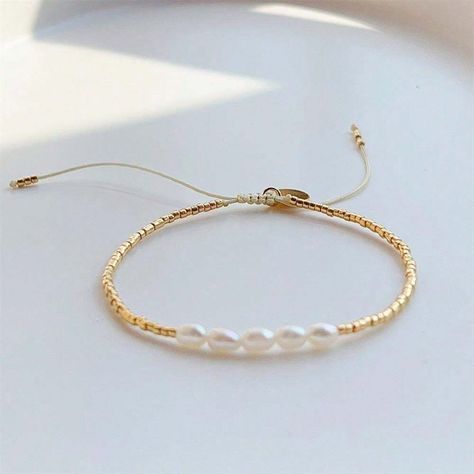 Fashionable Minimalist Beaded Bracelet With Freshwater Pearls, Summer Female Accessory | SHEIN USA Cheap Minimalist Pearl Bracelet For Women, Cheap Hypoallergenic Pearl Bracelet For Women, Trendy White Pearl Chain Bracelet, Trendy White Pearl Chain Bracelets, Handmade Elegant Gold-plated Pearl Bracelet, String Bracelet, Summer Jewelry, Pearl Beads, Simple Style