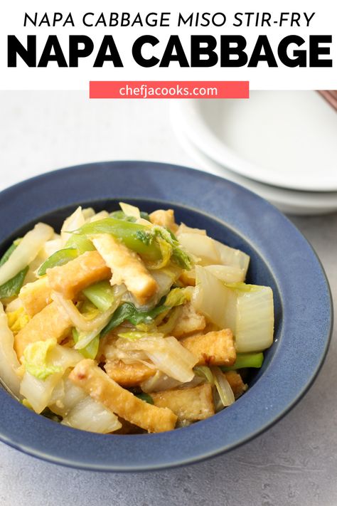 Miso Stir Fry, Stir Fry Napa Cabbage, Pork Bowl Recipe, Napa Cabbage Recipes, Healthy Japanese Recipes, Cabbage Side Dish, Miso Recipe, Cabbage Stir Fry, Recipe For Dinner