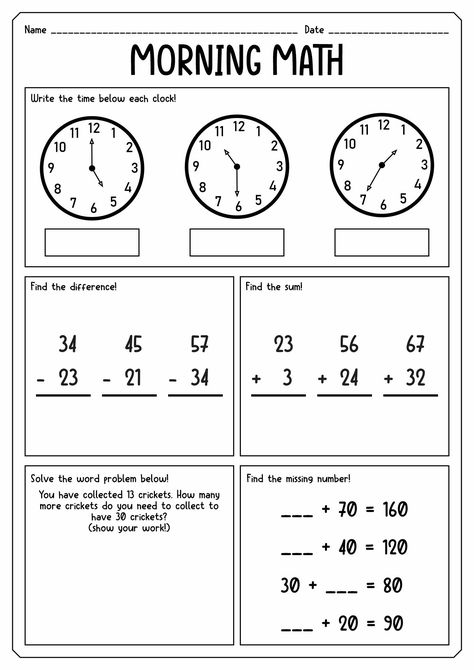 3rd Grade Practice Worksheets, Math Addition Worksheets 3rd Grade, 2nd 3rd Grade Activities, Back To School Worksheets 3rd Grade, 2nd Grade Educational Activities, 3 Rd Grade Math Worksheets, Morning Worksheets 3rd Grade, School Sheets Worksheets, Second Grade Craft Ideas