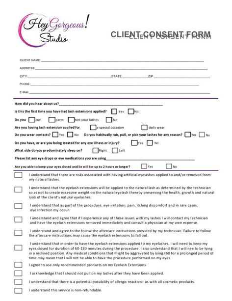 40 Printable Eyelash Extension Consent Forms (100% Free) Lip Filler Consent Forms, Nail Consent Form, Client Consent Forms Eyelash Extensions, Lash Extension Consultation Form, Lash Tech Consent Form, Lash Extension Quotes Beauty, Lash Extensions Consent Forms, Eyelash Extension Consent Form, Eyelash Consent Form