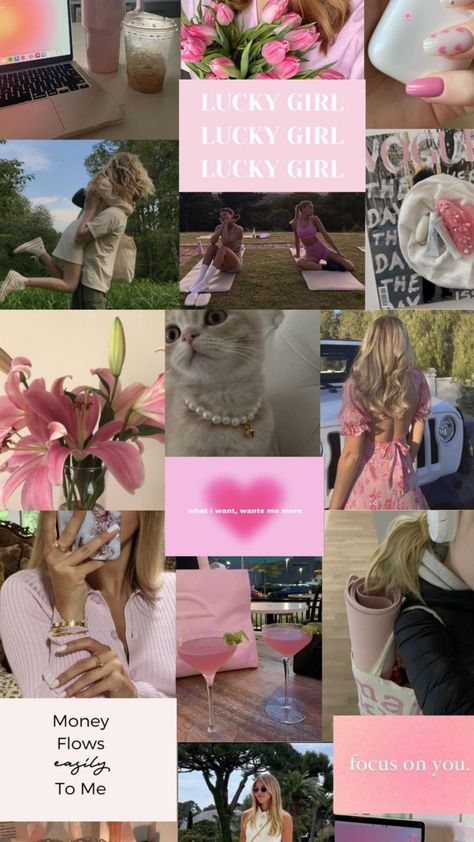 Feminine Vision Board Ideas, Vision Bored Wallpaper, Pink Feminine Aesthetic Wallpaper, Pink Self Care Aesthetic Wallpaper, Wallpaper Vision Board 2024, Girly Vibes Wallpaper, Pink Vision Board Aesthetic Wallpaper, Pink Aesthetic Vision Board Pictures, Vision Board Wallpaper Pink