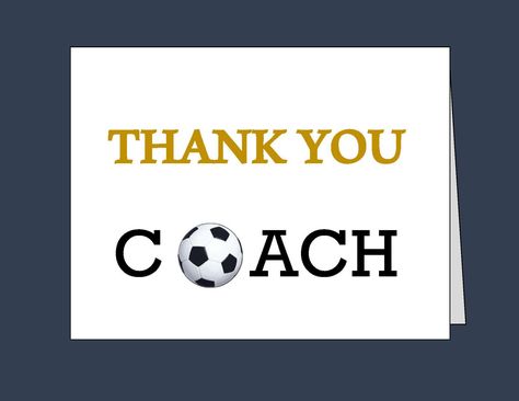 Coach Soccer, Confirmation Cards, Thank You Printable, Soccer Cards, Soccer Coach, Soccer Birthday, Printable Thank You Cards, Soccer Gifts, Soccer Coaching