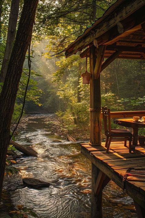 Cabin In The Woods Aesthetic, Dark Modern Home, Japanese Mansion, Cabin Porches, Log Cabin Rustic, Summer Cabin, Cabin In The Mountains, Lakeside Cabin, Forest Cabin