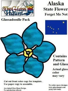 Forget me not Stained Glass Kits, Stained Glass Patterns Free, Stained Glass Pattern, Glass Creations, Glass Planter, Stained Glass Flowers, Forget Me Nots, Glass Pattern, Stained Glass Panels