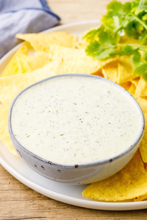 Easy Cilantro Dip Recipe - Nurtured Homes Cilantro Ranch Dip, Basil Rice Recipe, Chicken Basil Recipes, Cilantro Dip, Cilantro Ranch, Cilantro Lime Quinoa, Basil Fried Rice, Lime Tea, Hosting A Party