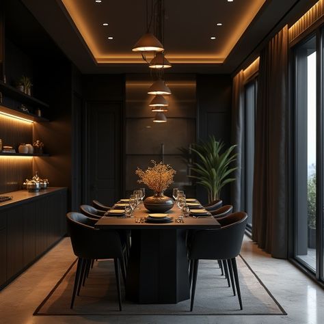 Speakeasy Dining Room, Black Modern Dining Room, Stairs Room Ideas, Home Decor Stairs, Layout Living Room, Stairs Room, Exterior House Design, Home Color Palette, Decor Stairs