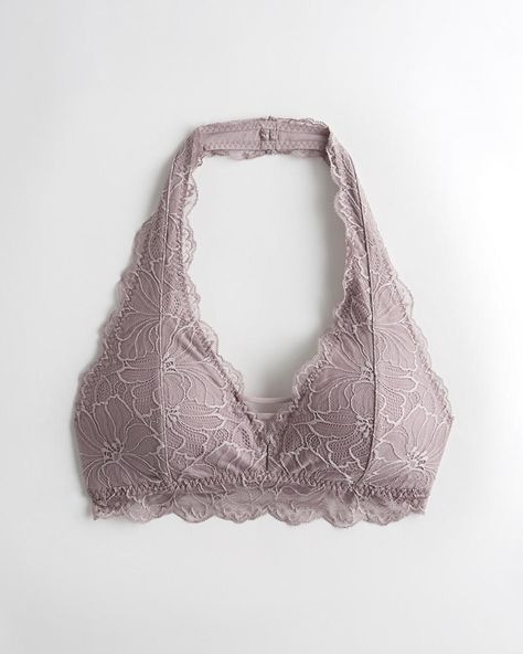 Gilly Hicks Lace Halter Bralette With Removable Pads | Gilly Hicks Bralettes | HollisterCo.com Lace Halter Bralette, Halter Bralette, Gilly Hicks, Teen Clothing, Laura Lee, Clothing For Women, Outfits For Teens, Hollister, Bralette