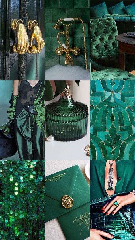 Emerald Mood Board, Emerald And Gold Aesthetic, Emerald Green And Gold Aesthetic, Green And Gold Aesthetic, Emerald And Orange, 2025 Manifestation, Emerald Green And Gold, Gold Color Palettes, Royal Green