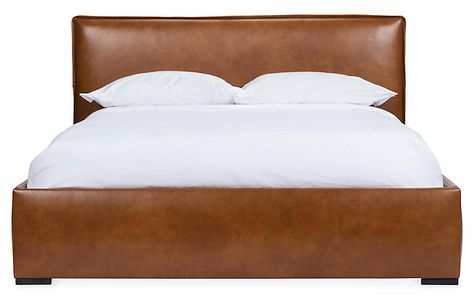 Brown Leather Bed, Brown Bed Frame, Leather Platform Bed, Tufted Furniture, Leather Bed Headboard, Brown Bed, Leather Headboard, Affordable Modern Furniture, Luxurious Bed