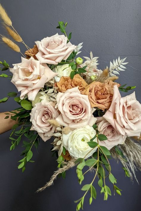 Earthy Tone Wedding, Blush Wedding Bouquet, Nova Scotia Wedding, Boho Bridal Bouquet, Blush Bouquet Wedding, Bridal Party Flowers, Dried Floral, Boho Bridal, Blush Wedding