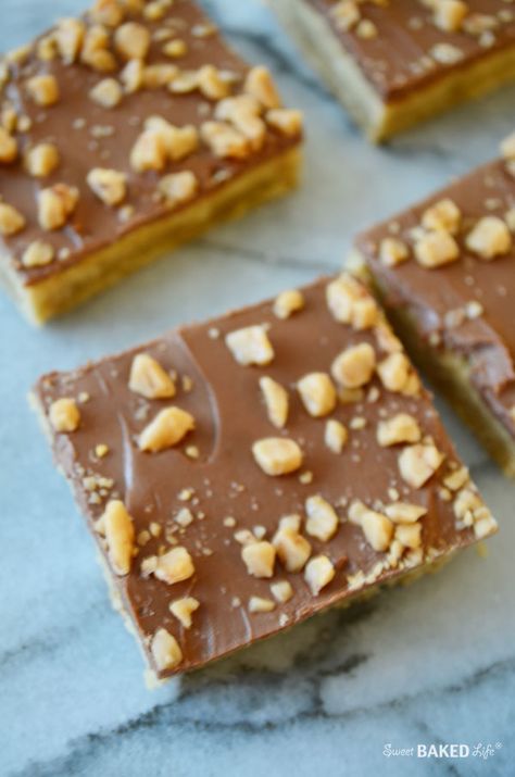 Toffee Squares – Sweet Baked Life Skor Bars Squares, Toffee Squares Recipe, Shortbread Toffee Bars, Skor Squares, Christmas Baking Squares, Baking Squares, Toffee Squares, Skor Bars, Easy Toffee