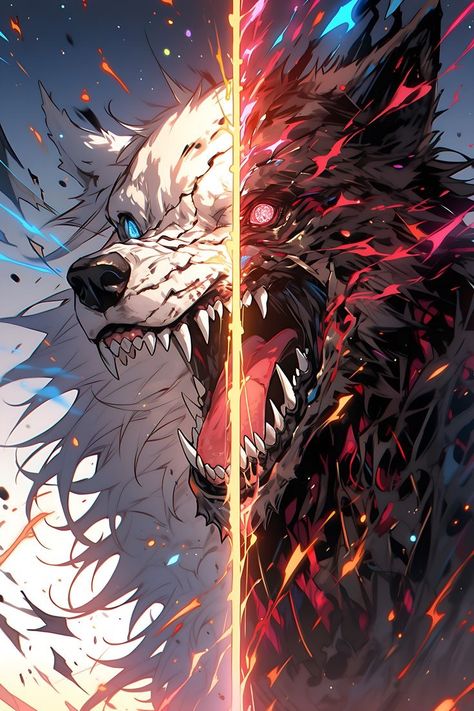 Anime Wolf Art, Anime Werewolf, Wolf Art Fantasy, Altered Beast, Demon Wolf, Cactus Cat, Mythical Creatures Fantasy, Dragon Artwork Fantasy, Fantasy Wolf