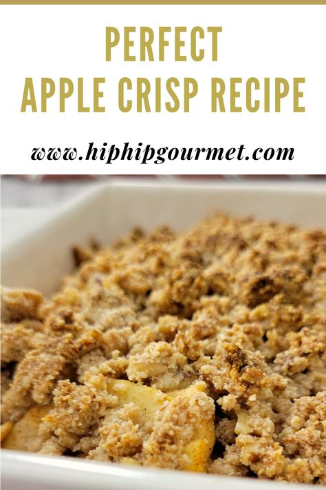 side view of golden apple crisp in a baking dish Apple Crisp Without Oatmeal Recipe, Apple Crumble No Oats, Apple Desserts Healthy, Recipe For Apple Crisp, Apple Crumble Recipe Easy, Apple Crisp No Oats, Healthy Apple Desserts, Best Apple Crisp Recipe, Healthy Apple Crumble