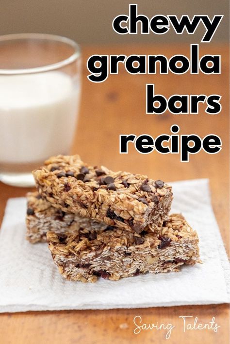 Healthy Homemade Chewy Granola Bars Recipe Healthy Granola Bar Recipe Clean Eating, How To Make Homemade Granola Bars, Healthy Granola Bars Homemade, Granola Bars Homemade Healthy, Healthy Chewy Granola Bars, Crunchy Granola Bar Recipe, Granola Bars Homemade, Homemade Chewy Granola Bars, Granola Bar Recipe Chewy