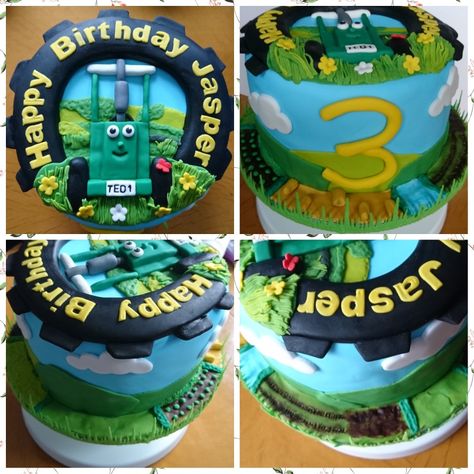 Tractor Ted Birthday Cake, Tractor Ted Birthday Party, Tractor Cake, Construction Cake, Farm Animals Birthday Party, Cake Kids, 2 Birthday Cake, Farm Animal Birthday, Animals Birthday