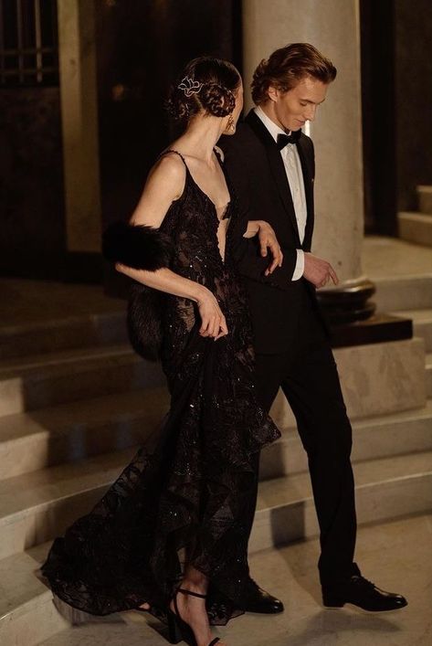 Evening Black Tie Aesthetic, Black Tie Aesthetic, Tie Aesthetic, 1920s Aesthetic, Formal Dress Code, Gentleman Aesthetic, Cute Date Ideas, Great Gatsby Party, Royal Aesthetic