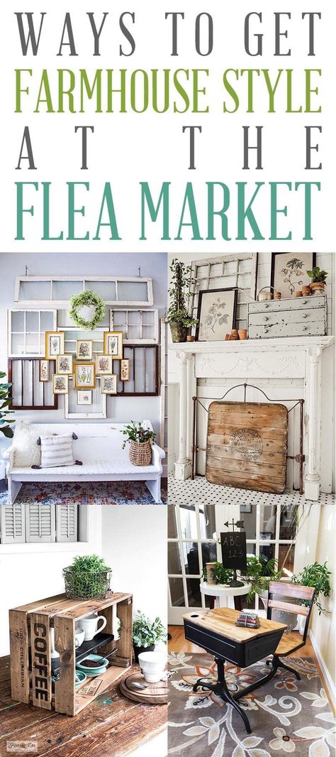 Ways to get Farmhouse Style at the Flea Market Decorating With Junk, Thrift Store Diy Projects, Refinishing Furniture Diy, Flea Market Decorating, Flea Market Flip, Cottage Market, Pig Decor, Funky Junk Interiors, Flea Market Style