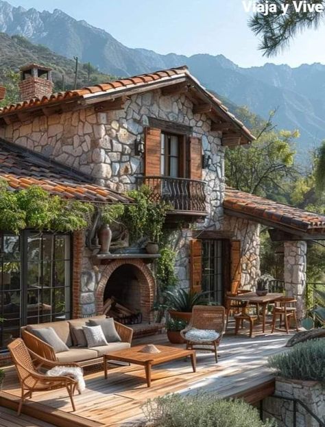 Italian Chalet, Fancy Buildings, Gothic Western, Modern Cabin House, Chalet House, Hacienda Style Homes, Rock House, Hacienda Style, House On The Rock