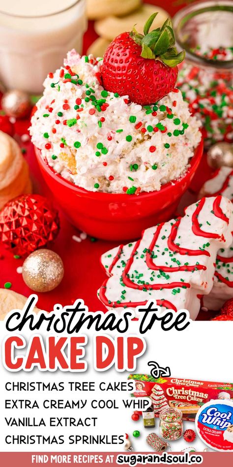 Christmas Tree Cake Dip, Tree Cake Dip, Simple Christmas Cake, Cake Batter Dip, Christmas Cakes Easy, Cake Dip, Delicious Christmas Desserts, Sweet Dips, Tree Cake