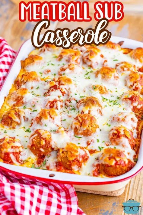 Summer Meatball Recipes, Cajun Casserole, Meatball Sub Bake, Super Easy Casseroles, Meatball Sub Casserole, Meatball Casserole Recipe, Easy Casserole Dishes, Meatball Casserole, Meatball Sub