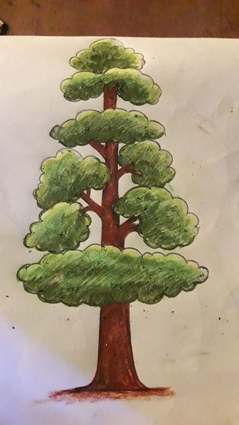 Easy Drawings Of Trees, How To Draw Trees Easy, Tree Drawings Easy, Tree Easy Drawing, Easy Tree Drawing, Oil Painting For Kids, Easy Small Drawings, Tree Drawing Easy, Tree Drawing For Kids