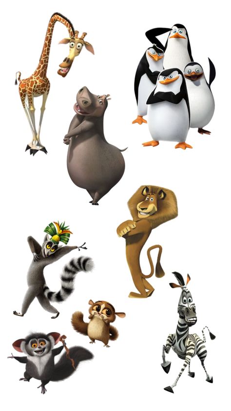 Characters of Madagascar movie Madagascar Party Decorations, Madagascar Characters, Madagascar Party, Madagascar, Halloween