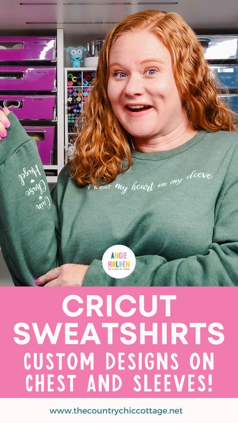 Today I'm going to teach you how to make Cricut sweatshirts with HTV designs on the chest and wrist. Keep reading to learn how! Sweatshirt Design Ideas Vinyl, Htv Designs, Cricut Htv, Weeding Tools, Maker Project, Spring Craft, Clay Pot Crafts, Diy Cricut, Create And Craft