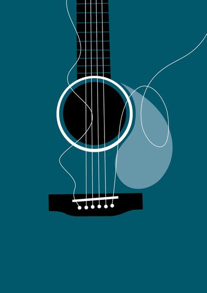 Guitar Poster Design, Retro Music Art, Guitar Poster, New Instagram Logo, Guitar Illustration, Guitar Posters, Jazz Poster, Music Illustration, 광고 디자인