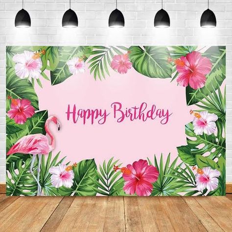 Birthday Tropical Theme, Flamingo Backdrop, Summer Birthday Party Decorations, Banner Photography, Flamingo Themed Party, Spring Banner, Birthday Party Background, Backdrop Birthday, Girl Birthday Decorations