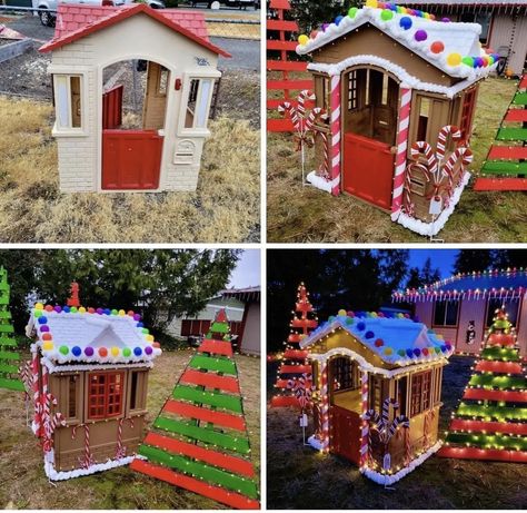 Christmas Parade Floats, Ginger Bread House Diy, Outdoor Christmas Diy, Diy Playhouse, Gingerbread Diy, Gingerbread Christmas Decor, Gingerbread House Decorations, Christmas Float Ideas, Christmas Gingerbread House