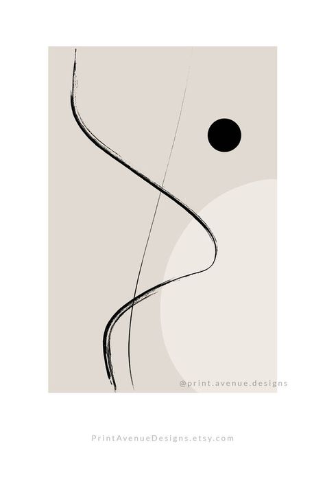 Minimalist abstract line art poster with delicate black curves and a single dot, set against a warm neutral background, ideal for creating a calm, sophisticated atmosphere in any room. Japandi Wall Art, Life Logo, Triptych Wall Art, Sparks Joy, Abstract Line Art, Posters And Prints, Minimalist Wall Art, Life Art, Abstract Wall Art